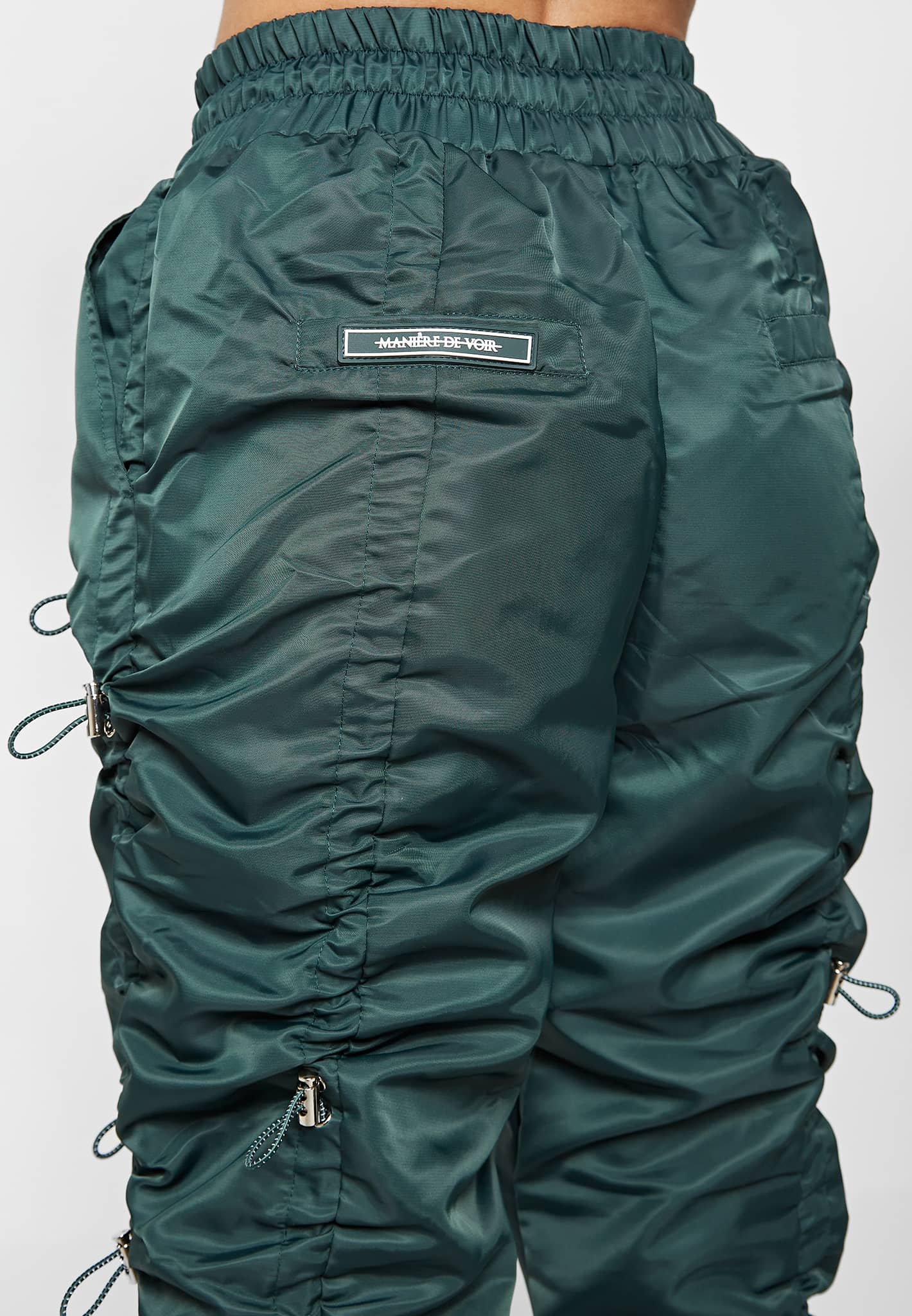 Nylon Bungee Ruched Cargo Pants Forest Green – THE MILLI