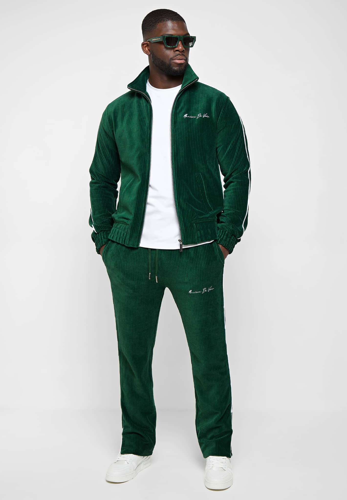 Ribbed Velour Track Jacket - Green – THE MILLI